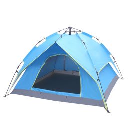 Double-Deck Tow-Door Hydraulic Automatic Tent Build Outdoor Tent Blue