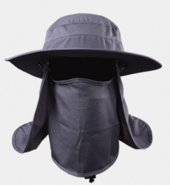 Fisherman hat sun fishing hat sun hat quick-drying outdoor hat (Color: Dark grey)