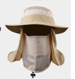 Fisherman hat sun fishing hat sun hat quick-drying outdoor hat (Color: Khaki)