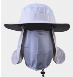 Fisherman hat sun fishing hat sun hat quick-drying outdoor hat (Color: Light grey)