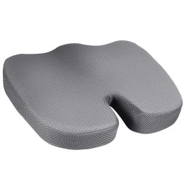 Seat Cushion Coccyx Orthopedic Memory Foam Cushion Tailbone Hip Support Chair Pillow for Office Car Seat (Color: Grey)