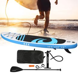 Professional Inflatable Surfing Board Stand Up Paddle Board PVC Non Slip Foot Pad (Color: Blue)